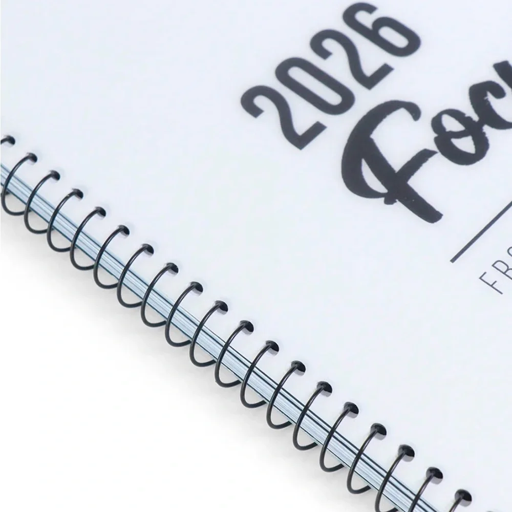 2026 Annual Calendar White Spiral-Bound Calendar 5 Star product woman owned co